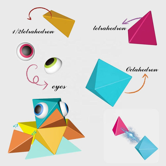 Magnetische bouwset 38-delig in vrolijke kleuren – magnetisch bouwspeelgoed voor 3D-creaties.