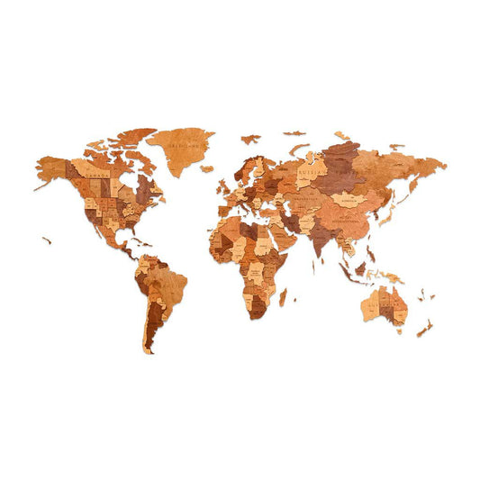 Houten Wandpuzzel Wereldkaart