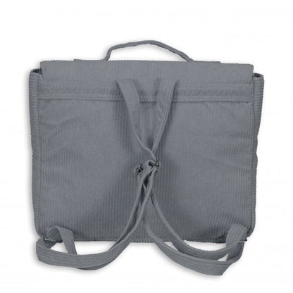byASTRUP® Retro Rugzak – Blauw | Corduroy Look | Voor iPad, Etui & A4 | 27,5x22x7 cm