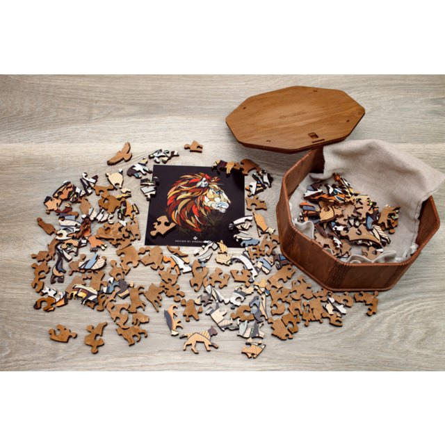 Legpuzzel Leeuw Houten Box