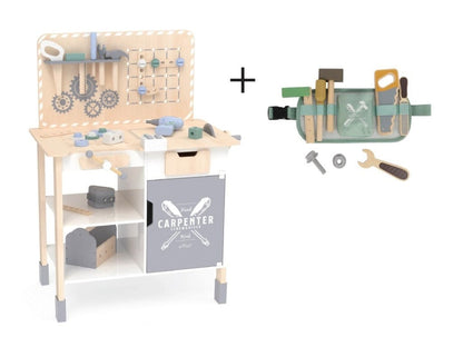🔧 XXL Houten Werkbank voor Kinderen met Gereedschapsriem & Geluidseffecten | 75-delig
