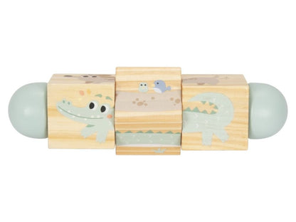 Inlegpuzzel boerderijdieren Montessori houten speelgoed.