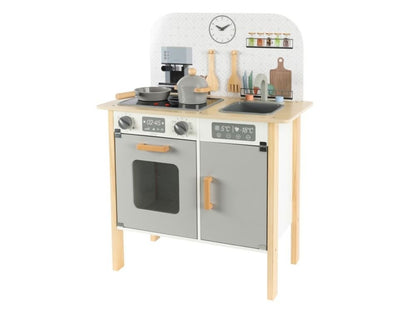 Houten Speelkeuken – Scandinavisch Grijs met GRATIS Textielset