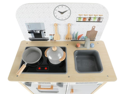 Houten Speelkeuken – Scandinavisch Grijs met GRATIS Textielset