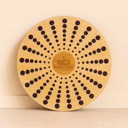 Kinderfeets bamboe balansdisk rond 40 cm – duurzaam houten balance board met antislip, voor kinderen vanaf 3 jaar en volwassenen