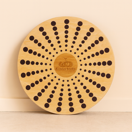 Kinderfeets bamboe balansdisk rond 40 cm – duurzaam houten balance board met antislip, voor kinderen vanaf 3 jaar en volwassenen